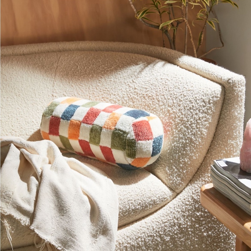 Urban Outfitters Brody Checkerboard Bolster Pillow